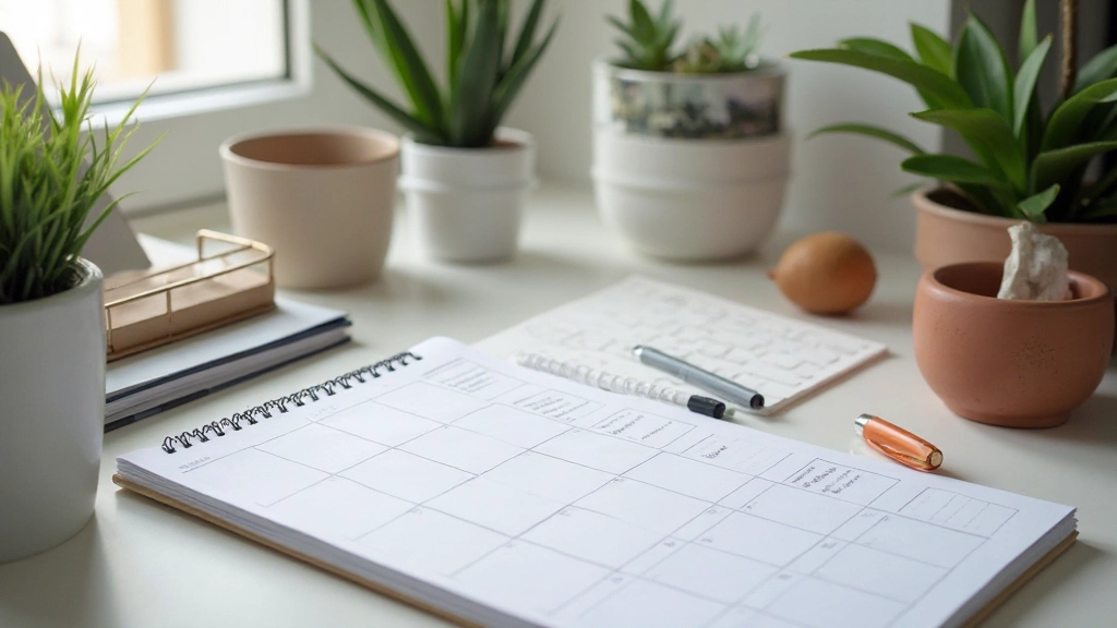 Calendar and schedule planning visual with photography session time slots marked